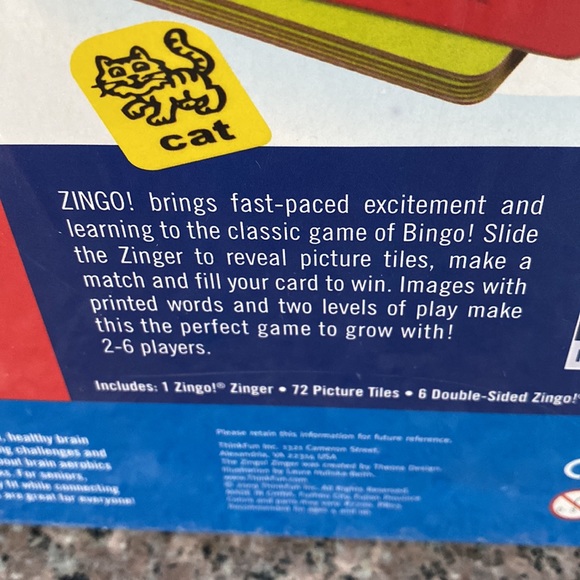 Zingo NEW sealed game bingo with a zing award winner ages 4 and up - Picture 9 of 12